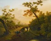 JANSON Johannes Ideale Italienische Landschaft Bei Sonnenuntergang Mit Reiter Im Vordergrund JANSON Johannes Ideale Italienische Landschaft Bei Sonnenuntergang Mit Reiter Im Vordergrund