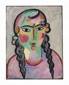 JAWLENSKY von Alexej Das Blasse Mädchen Mit Grauen Zopfen JAWLENSKY von Alexej Das Blasse Mädchen Mit Grauen Zopfen