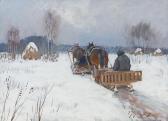 jegoroff andreja Winterliche Landschaft Mit Pferdeschlitten. jegoroff andreja Winterliche Landschaft Mit Pferdeschlitten.