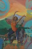 JENKINS Leonard Untitled (dancer On Abstract Background). JENKINS Leonard Untitled (dancer On Abstract Background).