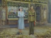 JENNINGS Alix King George Vi And Queen Elizabeth Visiting A Bomb Damaged Chapel JENNINGS Alix King George Vi And Queen Elizabeth Visiting A Bomb Damaged Chapel