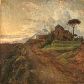 JOHANSEN Viggo Fra Den Uudgravede Del Af Pompeji. I Baggrunden Vesuv. Aften I April JOHANSEN Viggo Fra Den Uudgravede Del Af Pompeji. I Baggrunden Vesuv. Aften I April