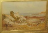 JOHNSON W. Noel Cottage And Figures On The Anglesey Coast JOHNSON W. Noel Cottage And Figures On The Anglesey Coast