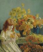 JONES Francis Coates Girl With Flowers JONES Francis Coates Girl With Flowers
