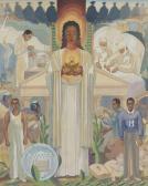 JONES Lois Mailou Study For Mural Painting, "light", Howard University JONES Lois Mailou Study For Mural Painting, "light", Howard University