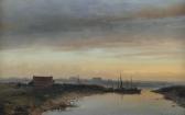 JONGKIND Johan-Barthold A River Landscape At Dusk JONGKIND Johan-Barthold A River Landscape At Dusk