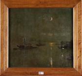 JOSEPH HEYMANS ADRIEN Clair De Lune Sur Un Port De Pêche JOSEPH HEYMANS ADRIEN Clair De Lune Sur Un Port De Pêche