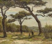 JOSEPHUS MADLENER Antonius A Summer Landscape With Twofigures JOSEPHUS MADLENER Antonius A Summer Landscape With Twofigures
