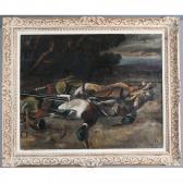 JOUFFROY Pierre Nature Morte Au Canard, Lièvre Et Fusil JOUFFROY Pierre Nature Morte Au Canard, Lièvre Et Fusil