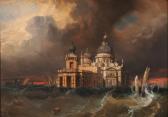 JOYANT Jules Romain Burrasca A Venezia Con La Chiesa Dellasalute Sullo Sfondo JOYANT Jules Romain Burrasca A Venezia Con La Chiesa Dellasalute Sullo Sfondo