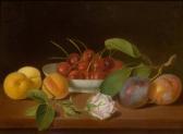 JUNCKER Justus A Still Life With Cherries And Apricots On A Table JUNCKER Justus A Still Life With Cherries And Apricots On A Table