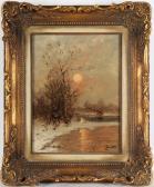 JUNGBLUT Johann Winterliche Landschaft Mit Reisigsammlerin Bei Vollmond JUNGBLUT Johann Winterliche Landschaft Mit Reisigsammlerin Bei Vollmond