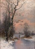 JUNGBLUT Johann Winterliche Landschaft Mit Zugefrorenem Altwasser Und Figurenstaffage JUNGBLUT Johann Winterliche Landschaft Mit Zugefrorenem Altwasser Und Figurenstaffage