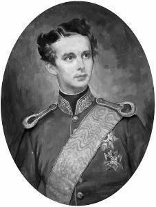 König Ludwig II Portrait Königreich Bayern K/&K Albert A3 Ludwig 02 Rahmen