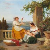KÜCHLER Albert Domestic Scene By Lake Nemi KÜCHLER Albert Domestic Scene By Lake Nemi