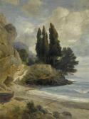KANOLDT Edmund Friedrich Rocks On A Mediterranean Coast. KANOLDT Edmund Friedrich Rocks On A Mediterranean Coast.
