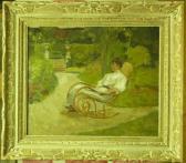 KARPO TCHIRAKHOV Jeune Femme Au Jardin KARPO TCHIRAKHOV Jeune Femme Au Jardin