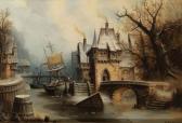 KAUFMANN Karl Romantische Kanallandschaft Im Winter KAUFMANN Karl Romantische Kanallandschaft Im Winter