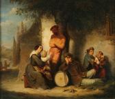 KELLEN van der David III Italian Landscapewith Some Pausing Artists Under A Tree KELLEN van der David III Italian Landscapewith Some Pausing Artists Under A Tree