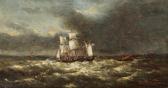 KERCKHOVEN van de Theo Three-master At Sea KERCKHOVEN van de Theo Three-master At Sea