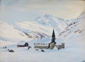 KESSLER Carl Blick Auf Das Verschneite Hospitz St. Christoph Am Arlberg KESSLER Carl Blick Auf Das Verschneite Hospitz St. Christoph Am Arlberg