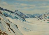 KESSLER Carl Glacier Landscape With The Eiger, Mönch And Jungfrau KESSLER Carl Glacier Landscape With The Eiger, Mönch And Jungfrau