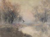 KEZDY KOVACS Lazlo Misty Lake With Duck Landing KEZDY KOVACS Lazlo Misty Lake With Duck Landing