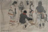 KILVERT B. Cory Winter Scene With Figures KILVERT B. Cory Winter Scene With Figures