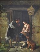 KING Haynes Jäger Undmädchen, Mit Ihren Beiden Hunden Am Eingang Einesbauerngehöfts KING Haynes Jäger Undmädchen, Mit Ihren Beiden Hunden Am Eingang Einesbauerngehöfts