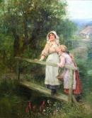 KING Henry John Yeend By A Rustic Bridge KING Henry John Yeend By A Rustic Bridge