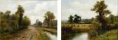 KINNAIRD WIGGS Francis Jos. 'a Suffolk Village' & 'cornfield Near...' KINNAIRD WIGGS Francis Jos. 'a Suffolk Village' & 'cornfield Near...'