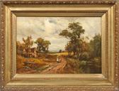 KINNAIRD WIGGS Francis Jos. Englische Landschaft Mit Figuren Auf Einem Weg KINNAIRD WIGGS Francis Jos. Englische Landschaft Mit Figuren Auf Einem Weg