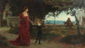 KINNAIRD WIGGS Francis Jos. Lady In Red With Child And Courtier KINNAIRD WIGGS Francis Jos. Lady In Red With Child And Courtier