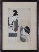 KITAGAWA UTAMARO I Couple With A Standing Screen KITAGAWA UTAMARO I Couple With A Standing Screen