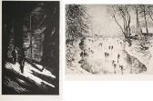 KLEMM Walther Winterlandschaft Mit Schlittschuhläufern KLEMM Walther Winterlandschaft Mit Schlittschuhläufern