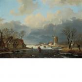 KLERK de Willem Winter Landscape With Skaters On A Frozen River KLERK de Willem Winter Landscape With Skaters On A Frozen River