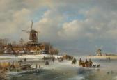 KLEYN Lodewijk Johannes Village Dweller On A Frozen Canal KLEYN Lodewijk Johannes Village Dweller On A Frozen Canal