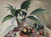 KNAUF Ernst Friedrich Stilleben Mit Früchten Und Palme Auf Buntem Tuch KNAUF Ernst Friedrich Stilleben Mit Früchten Und Palme Auf Buntem Tuch