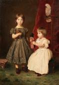 KNAUS Ludwig Portrait Of The Artist's Daughters, Marie And Hedwig Knaus KNAUS Ludwig Portrait Of The Artist's Daughters, Marie And Hedwig Knaus