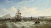 KNELL William Adolphus A Merchantman Preparing To Leave Her Anchorage Amidst Othershipping Off Leith, With A Panorama Of Edinburgh Beyond KNELL William Adolphus A Merchantman Preparing To Leave Her Anchorage Amidst Othershipping Off Leith, With A Panorama Of Edinburgh Beyond