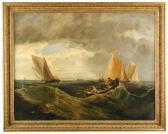 KNELL William Callcott Fishing Boats In Rough Seas KNELL William Callcott Fishing Boats In Rough Seas