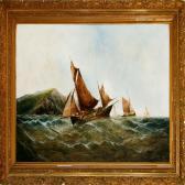 KNIGHT George Marine With Fishing Boats In Heavy Sea Along A Norwegian Coast KNIGHT George Marine With Fishing Boats In Heavy Sea Along A Norwegian Coast