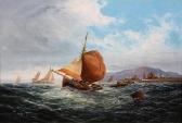 KNIGHT Geraldine Fishing Vessels Off A Harbour; Hauling In Thecatch KNIGHT Geraldine Fishing Vessels Off A Harbour; Hauling In Thecatch