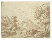 KOBELL Franz Innocenz Landschaft Mit Berg Und Gebäude KOBELL Franz Innocenz Landschaft Mit Berg Und Gebäude