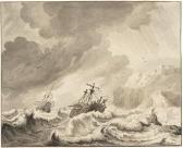 KOBELL Hendrik II Zwei Schiffe Auf Stürmischer See, Vor Einer Felsküste KOBELL Hendrik II Zwei Schiffe Auf Stürmischer See, Vor Einer Felsküste