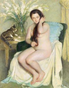 John Koch - Nude With Cat