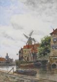 KOEKKOEK Hermanus II Barges On A Canal, A Windmill Beyond KOEKKOEK Hermanus II Barges On A Canal, A Windmill Beyond