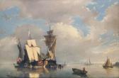 KOEKKOEK Jan Hermann Barend A Man-o-war And A Freighter In The Roadstead KOEKKOEK Jan Hermann Barend A Man-o-war And A Freighter In The Roadstead