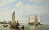 KOEKKOEK Jan Hermann Barend Ships On The Zuiderzee With A View Of Enkhuizen With The Drommedaris And The Zuiderkerk KOEKKOEK Jan Hermann Barend Ships On The Zuiderzee With A View Of Enkhuizen With The Drommedaris And The Zuiderkerk