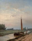KOEKKOEK Jan Hermann Barend Unloading A Barge On The Gooische Vaart, Hilversum KOEKKOEK Jan Hermann Barend Unloading A Barge On The Gooische Vaart, Hilversum